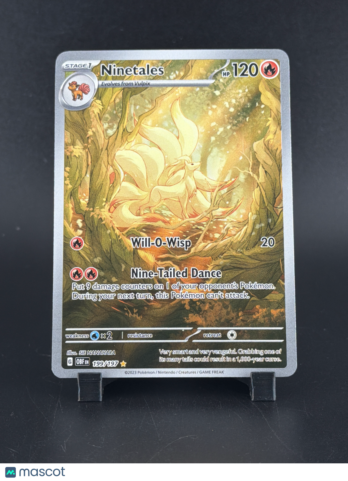 2023 Obsidian Flames Ninetales Holo Secret Rare FA #199/197