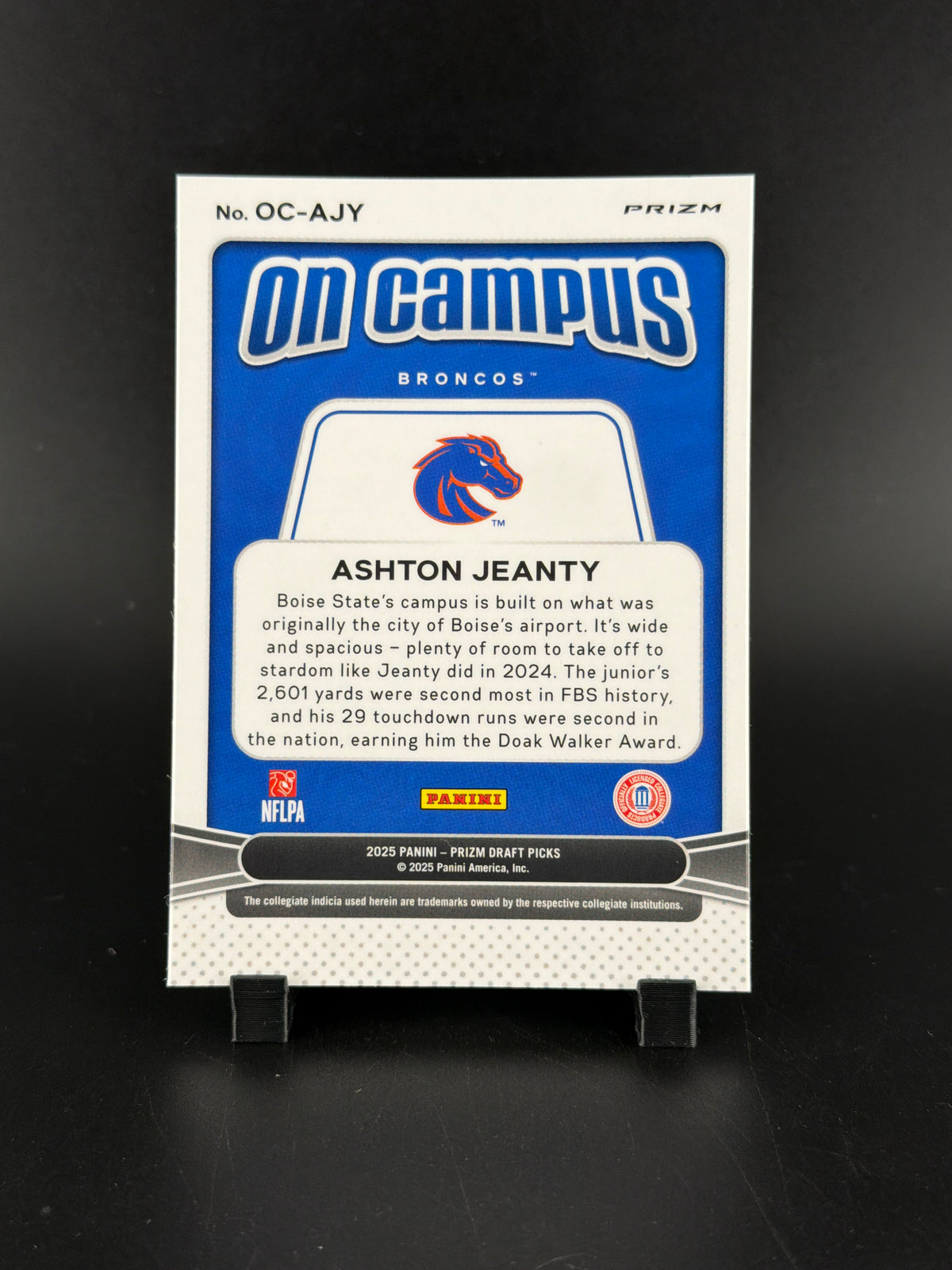2025 Panini Prizm Draft Picks Ashton Jeanty #OC-AJY RC