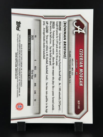 2025 Bowman Chrome University Cederian Morgan #BCP-141 Yellow /50