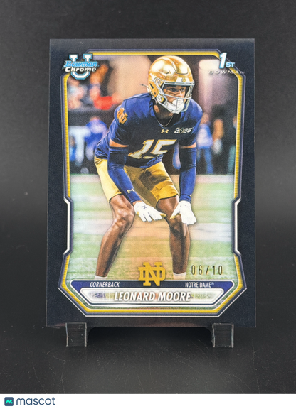2026 Bowman Chrome University Leonard Moore #BCP-112 Black Refractor /10