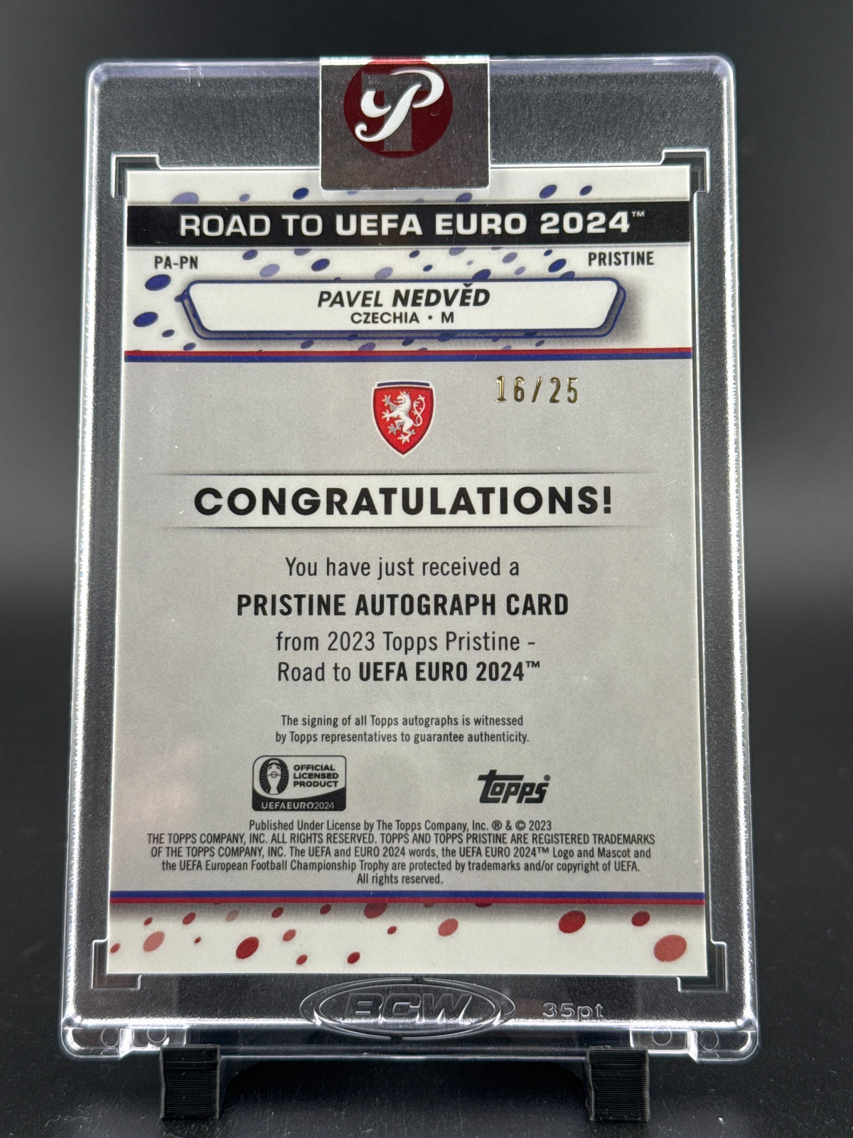 2024 Topps Pristine Road to UEFA EURO 2024 Pavel Nedvěd #PA-PN /25