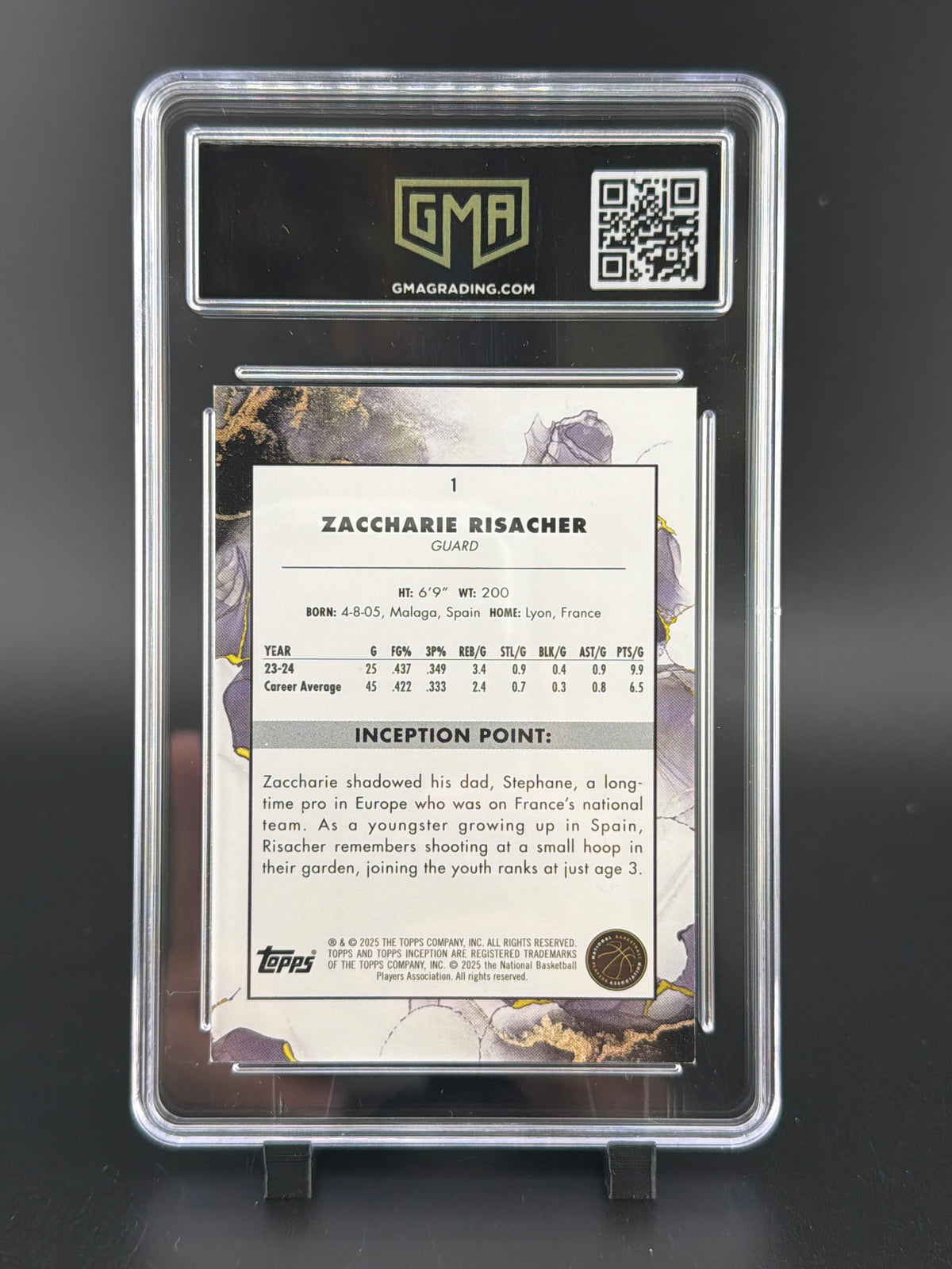 2025 Topps Inception Zaccharie Risacher #1 Green RC gma 10