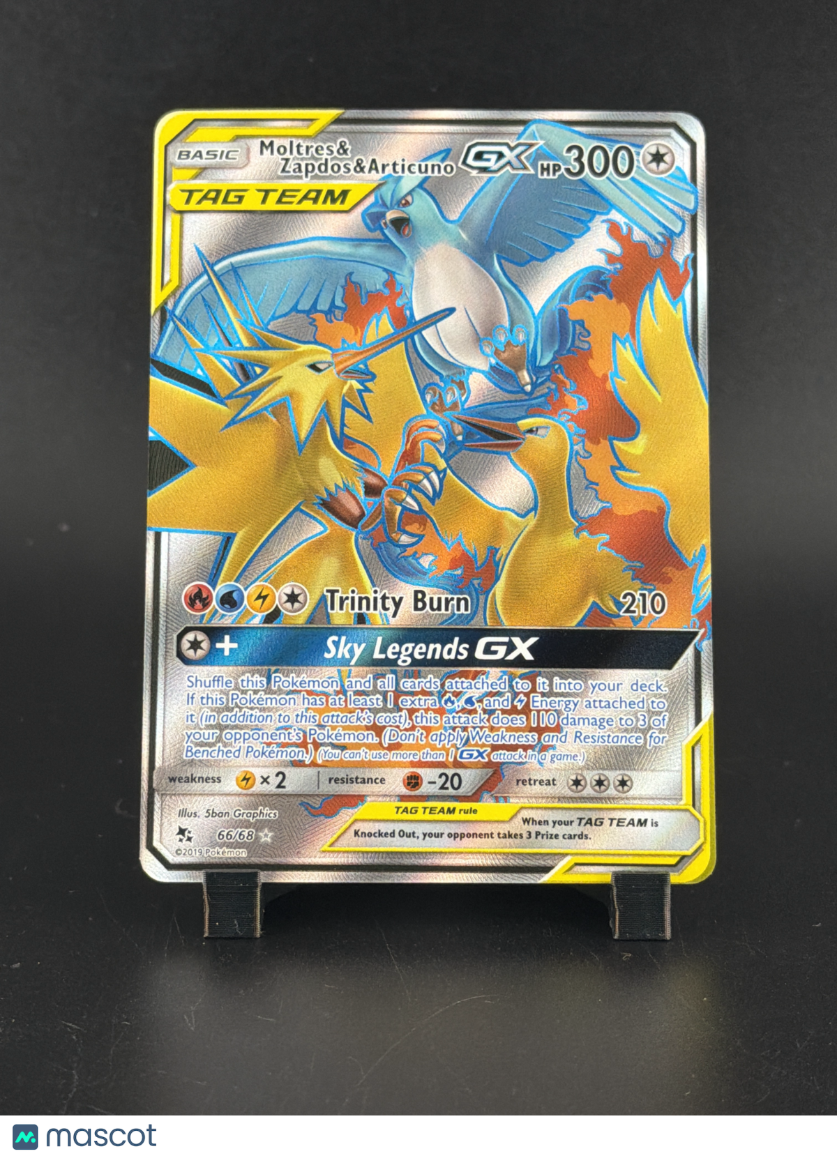2019 Hidden Fates Moltres & Zapdos & Articuno GX Holo Rare FA #66/68