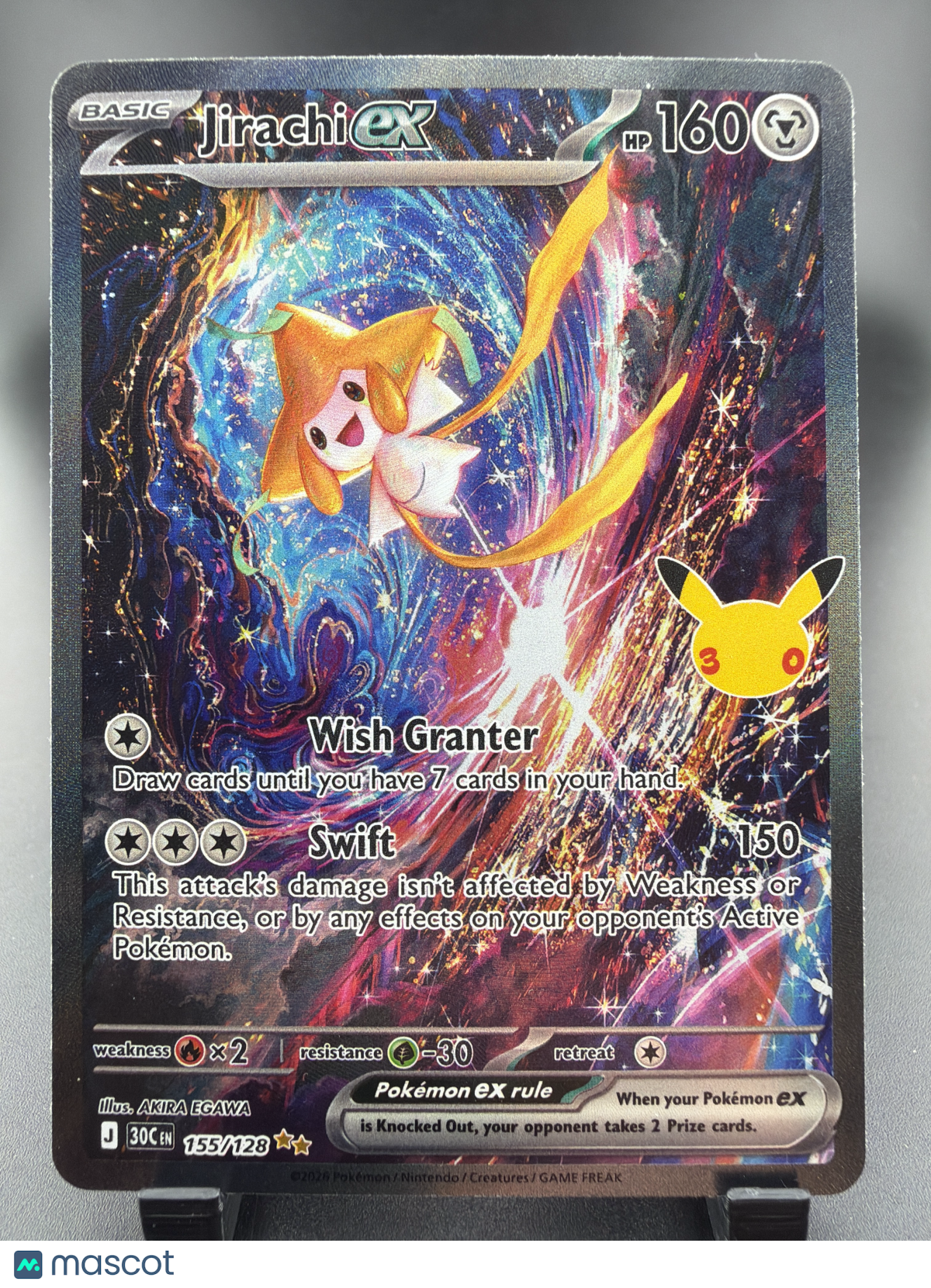 30th Celebration Jirachi EX Holo Secret Rare FA SAR #155/128