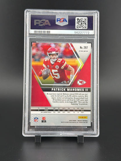 2020 Panini Mosaic Patrick Mahomes II #297 Green PSA 9
