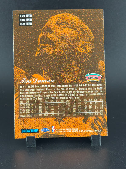 1996 Flair Showcase Tim Duncan #5 Row 3
