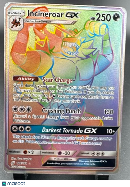 2019 Team Up Incineroar GX Holo Secret Rare FA HR #188/181
