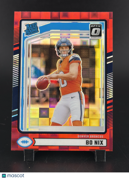 2024 Panini Donruss Optic Football Bo Nix #369 Red Pandora Rookie