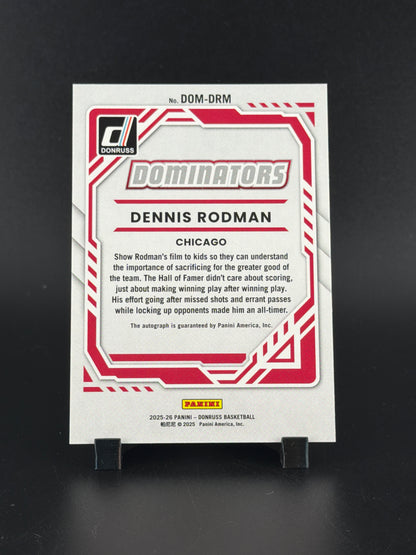 2025 Panini Donruss Basketball Dominators Autographs Dennis Rodman #DOM-DRM /76