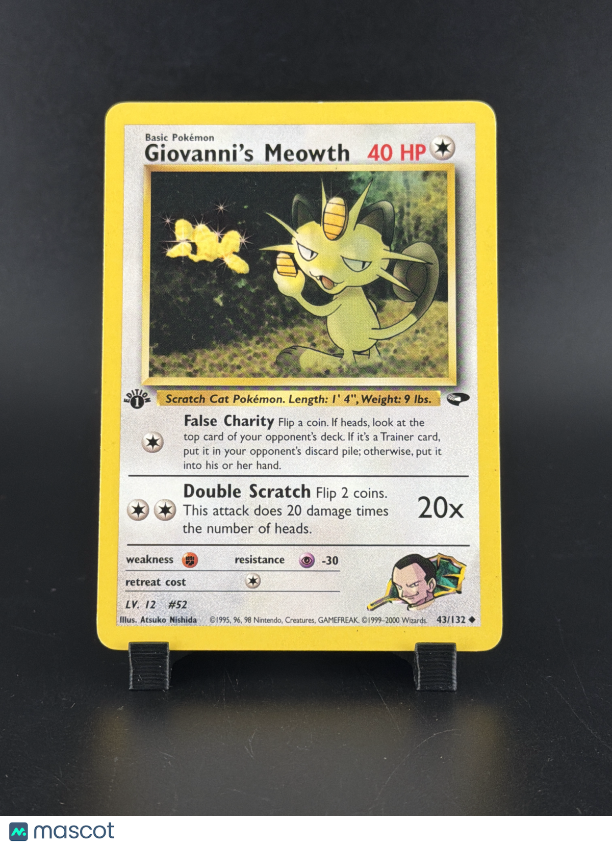 2000 Gym Challenge Giovanni's Meowth Uncommon 1st Edition #43/132