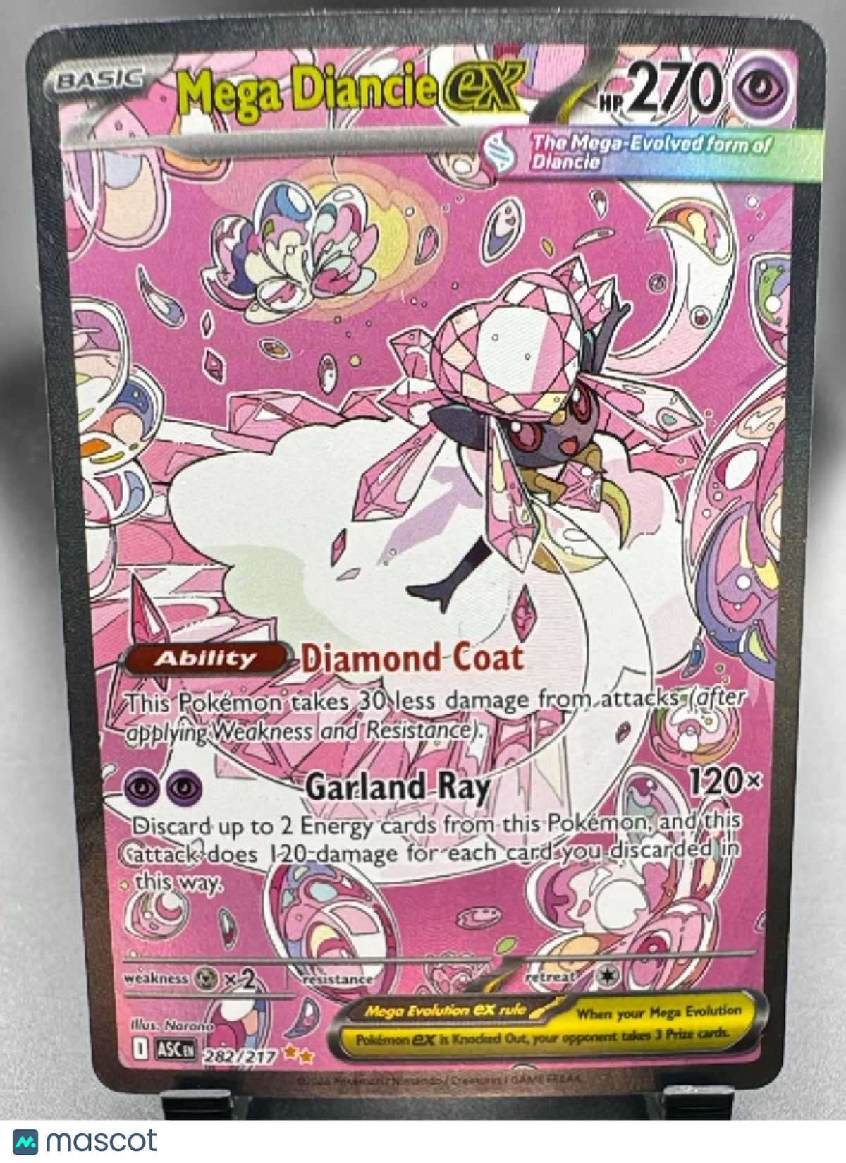 2026 Mega Evolution Ascended Heroes Mega Diancie EX Holo Secret Rare SAR 282/217