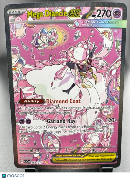 2026 Mega Evolution Ascended Heroes Mega Diancie EX Holo Secret Rare SAR 282/217