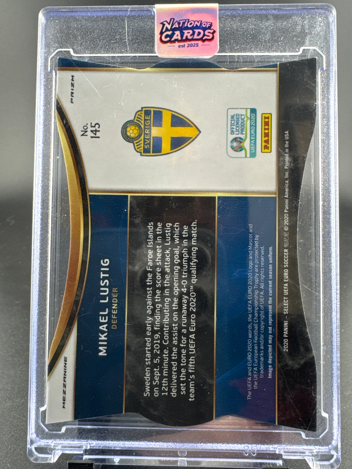 2025 Panini Select UEFA Euro Mikael Lustig #145 Zebra