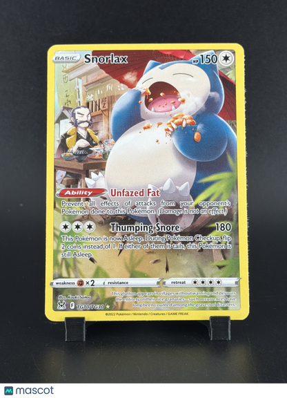 2022 Lost Origin Snorlax Holo Rare CHR #TG10/TG30