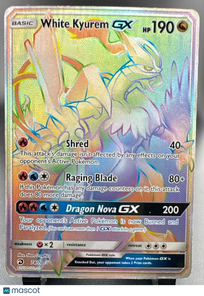 2018 Dragon Majesty White Kyurem GX Holo Secret Rare FA HR #74/70
