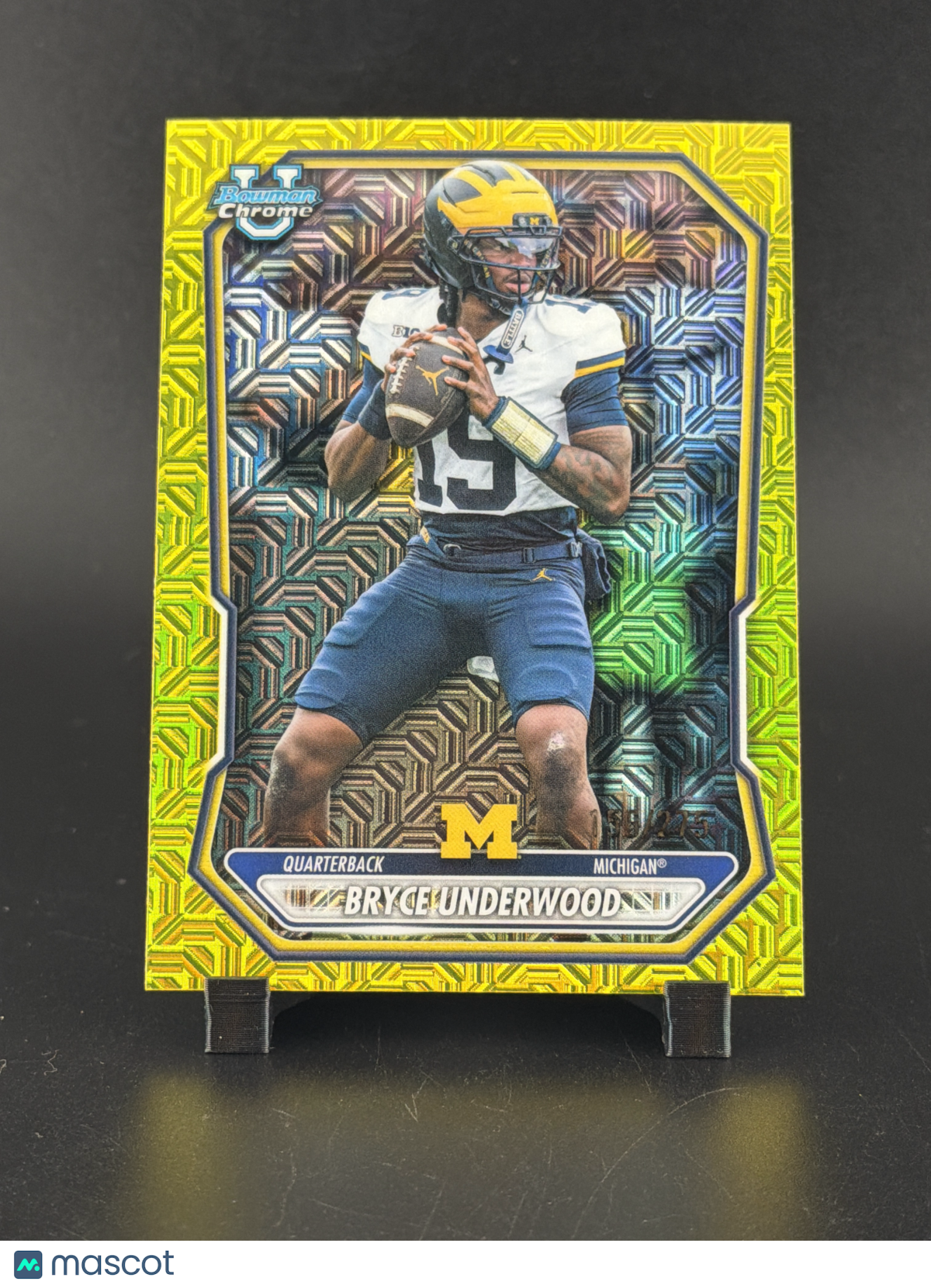 2026 Bowman Chrome University Bryce Underwood Yellow Geometric Refractor /275