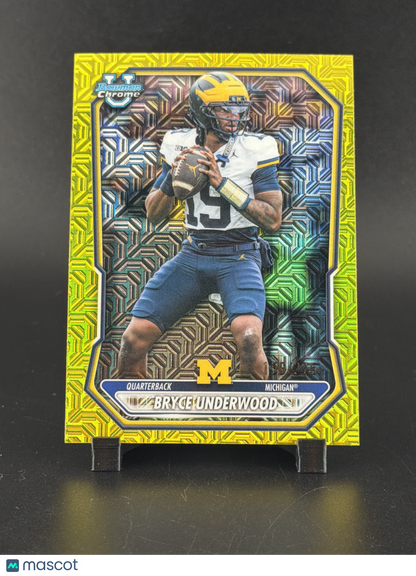 2026 Bowman Chrome University Bryce Underwood Yellow Geometric Refractor /275