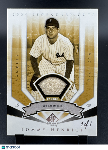 2004 Upper Deck SP Legendary Cuts Tommy Henrich #115 /1 Game-Used Jersey