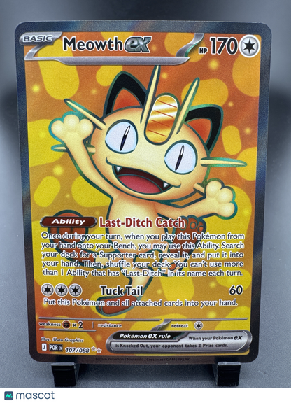 2026 Mega Evolution – Perfect Order Meowth EX Holo Secret Rare SAR #107/88