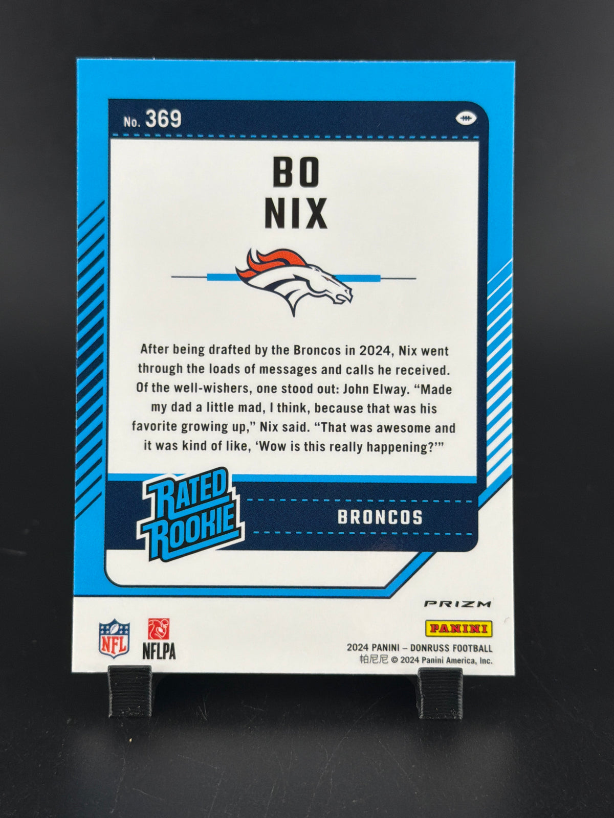 2024 Panini Donruss Optic Football Bo Nix #369 Red Pandora Rookie