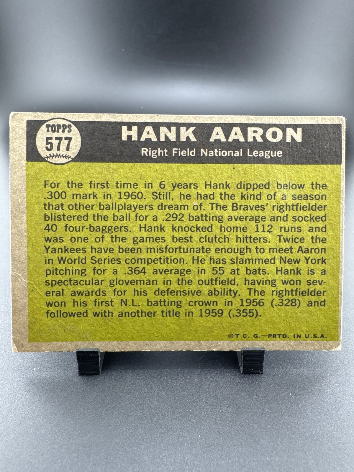 1961 Topps Hank Aaron #577