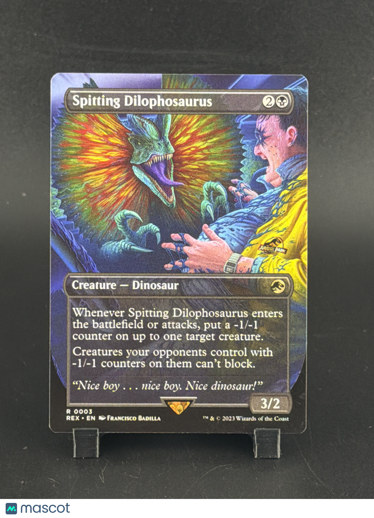2023 Wizards of the Coast Magic Jurassic World Spitting Dilophosaurus Borderless