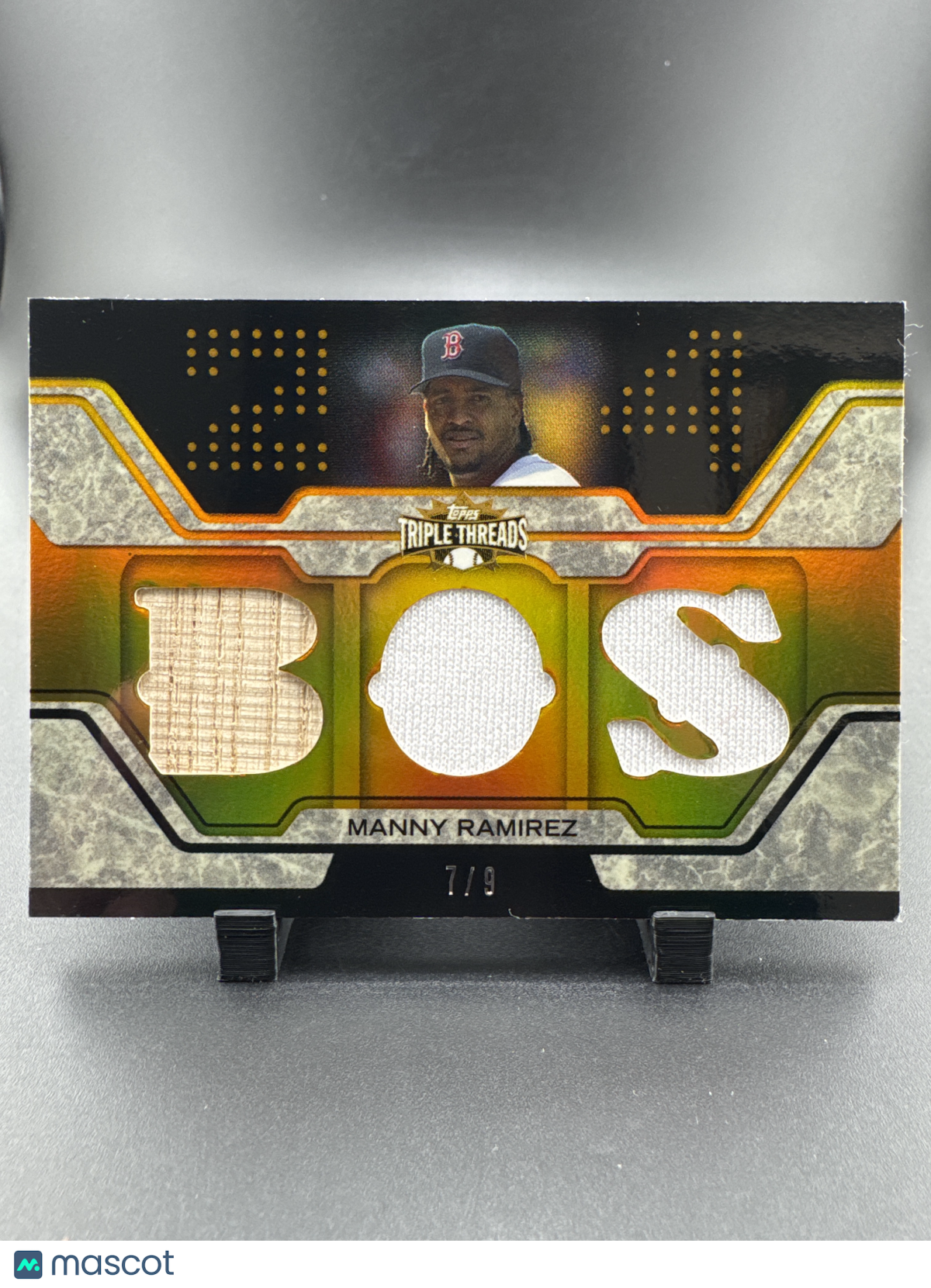 2008 Topps Triple Threads Manny Ramirez #TTR-194 /9 Triple Relic Game-Used Relic