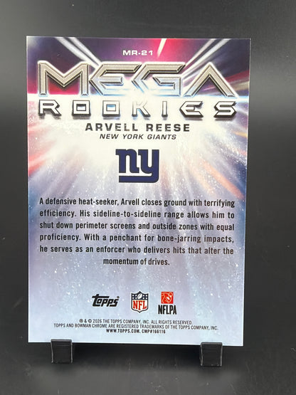 2026 Topps Bowman Chrome Mega Rookies Arvell Reese #MR-21 Blue Refractor /150 RC