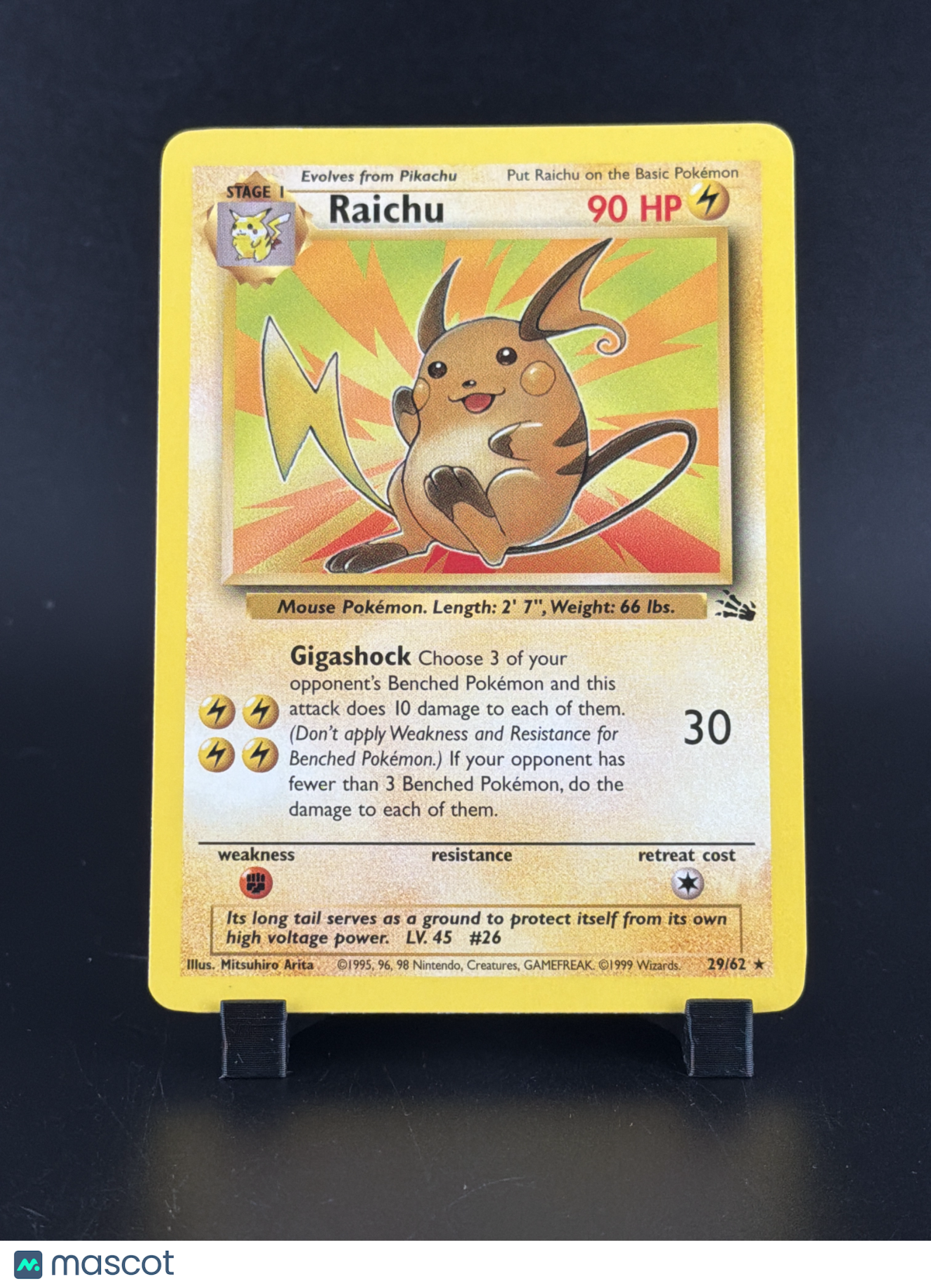 1999 Fossil Raichu Rare #29/62
