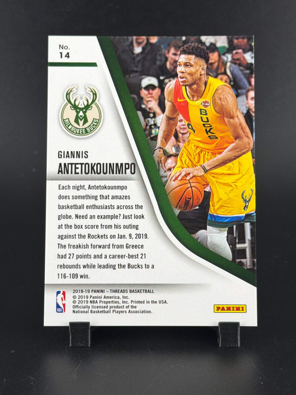 2019 Panini Threads Giannis Antetokounmpo #14 /10