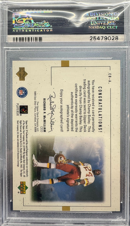 1999 SP Authentic Player's Ink Champ Bailey #CB-A PSA 10