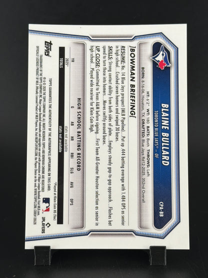 2024 Bowman Chrome Blaine Bullard #CPA-BB