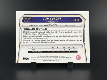 2024 Bowman Chrome University Football Elijah Brown Gold Shimmer Refractor /50