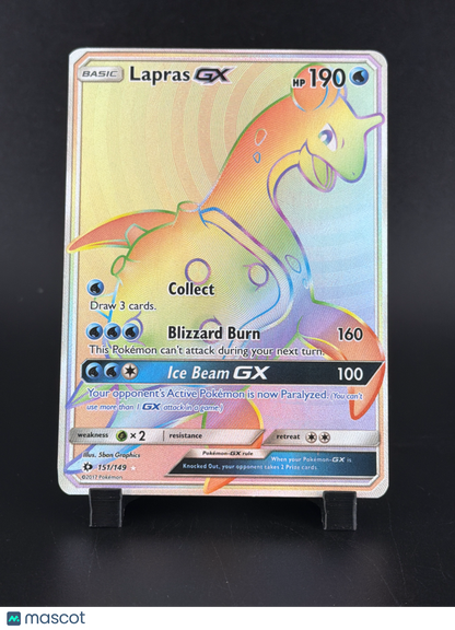 2017 Sun & Moon Lapras GX Holo Secret Rare FA HR #151/149