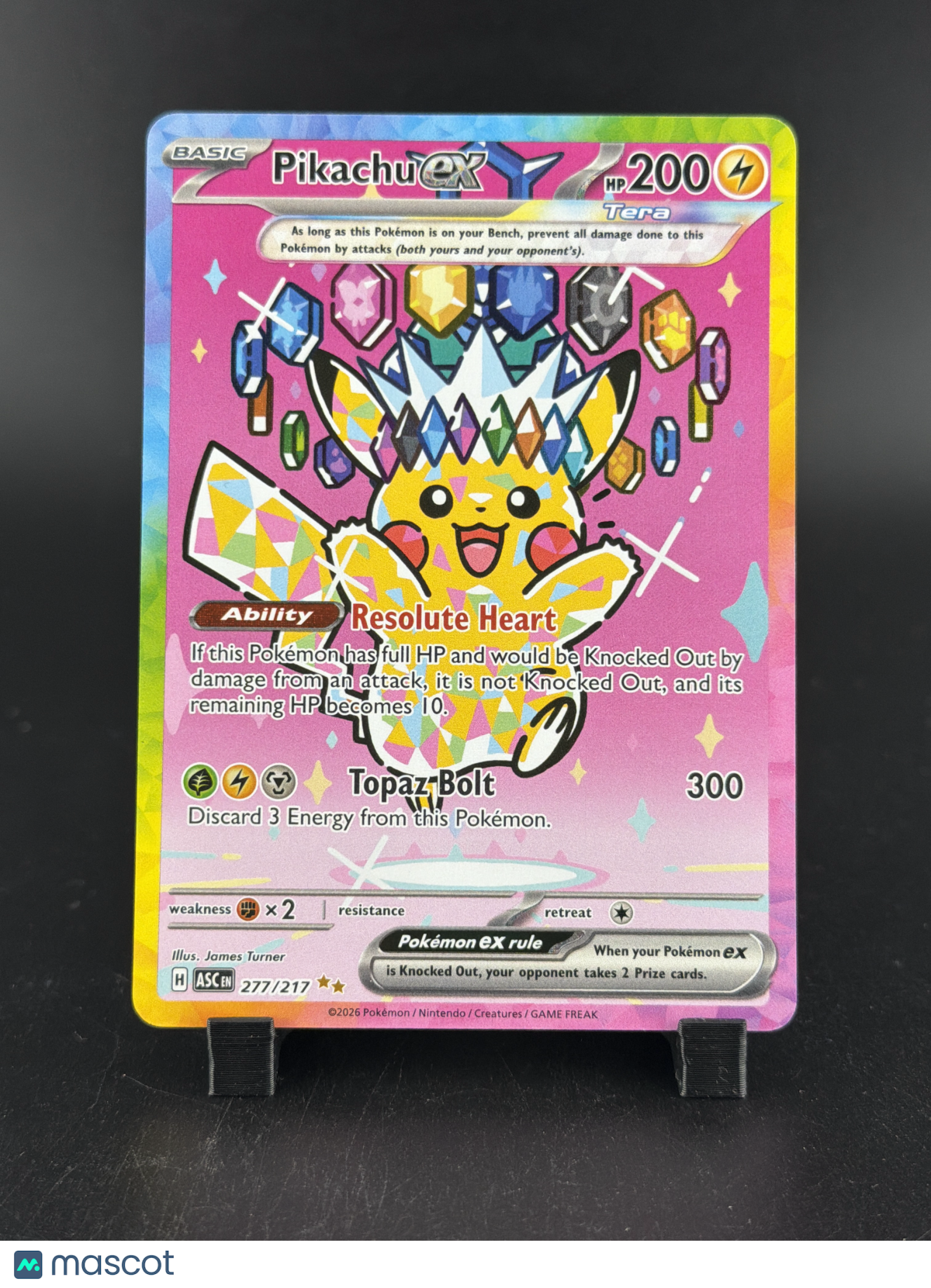 2026 Mega Evolution Ascended Heroes Pikachu EX Holo Secret Rare FA SAR #277/217