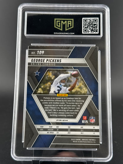 2025 Panini Mosaic Football George Pickens #109 Red GMA 10