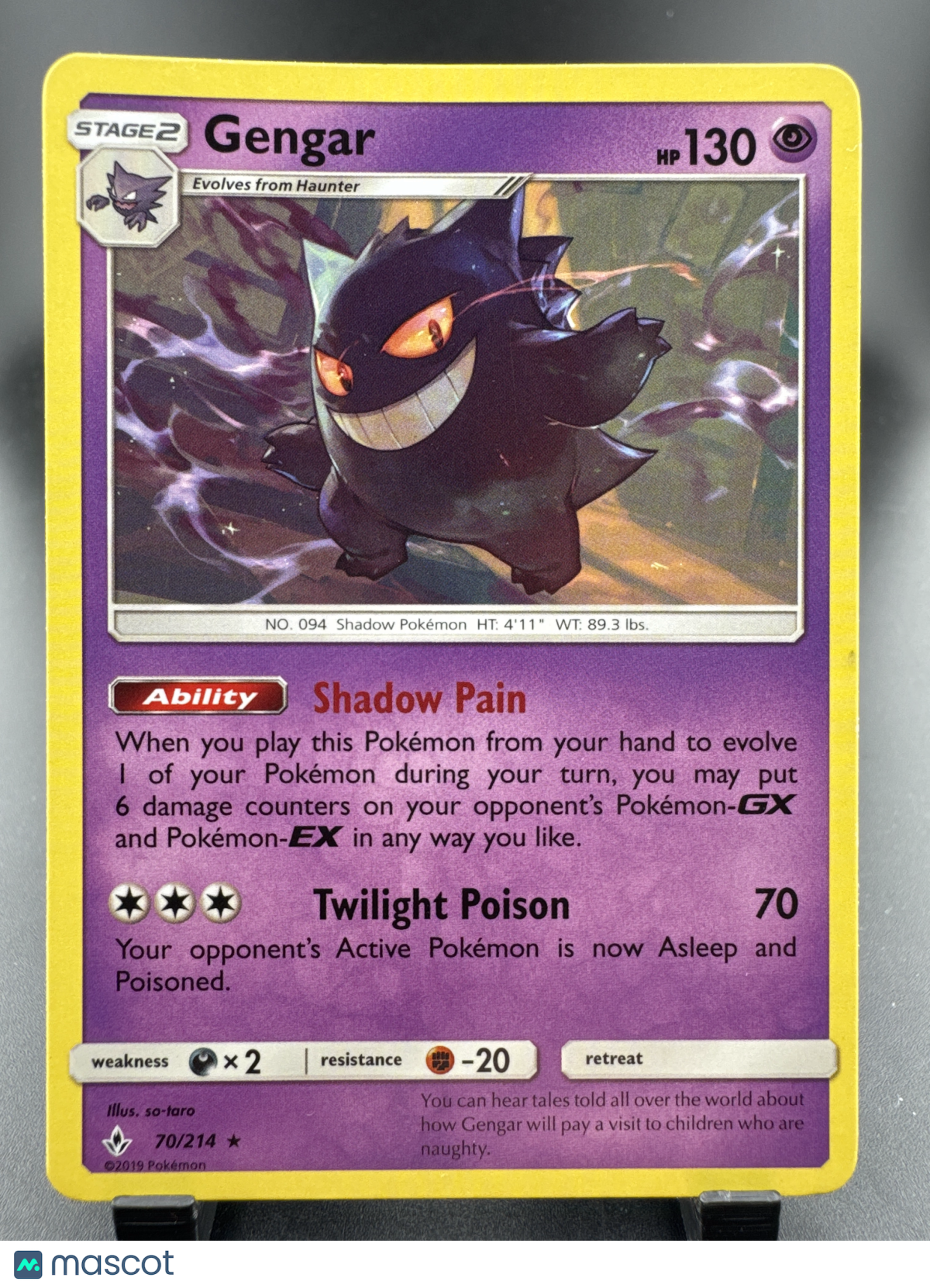 2019 Unified Minds Gengar Rare #70/214