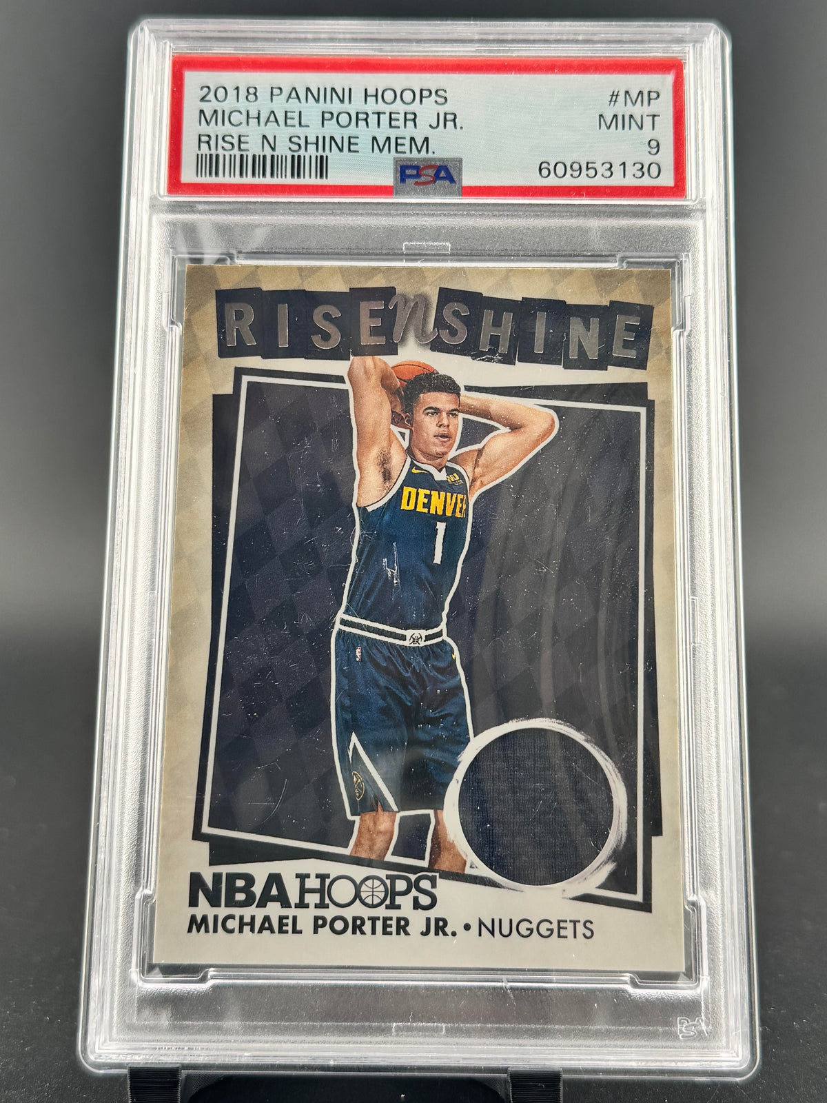 2018 Panini Hoops Rise N Shine Memorabilia Michael Porter JR. #MP Mem. PSA 9