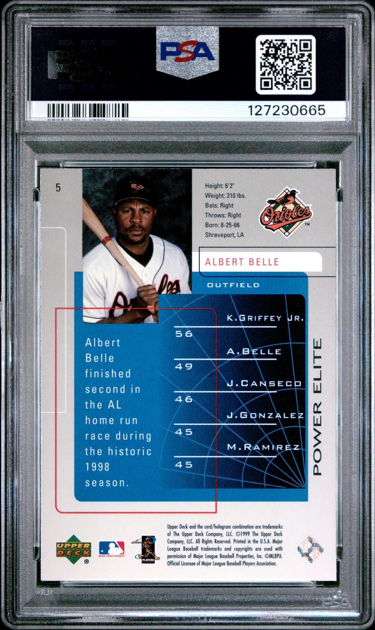 1999 Upper Deck Challengers For 70 Albert Belle #5 PSA 10