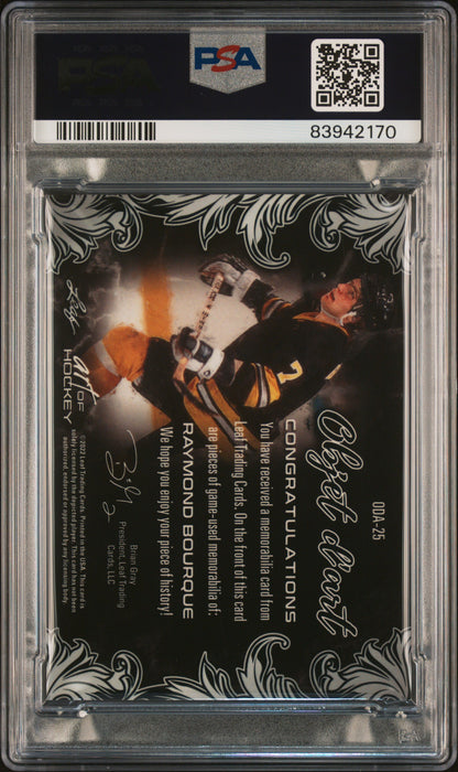 2021-2022 Leaf Art Of Hockey Objet D'art Raymond Bourque #ODA25 PSA 10