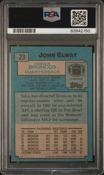 1988 Topps John Elway #23 PSA 6