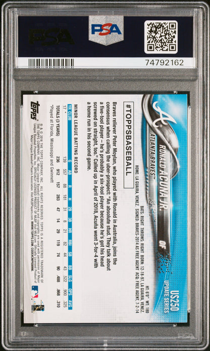 2018 Topps Update Ronald Acuna JR. #US250 PSA 9