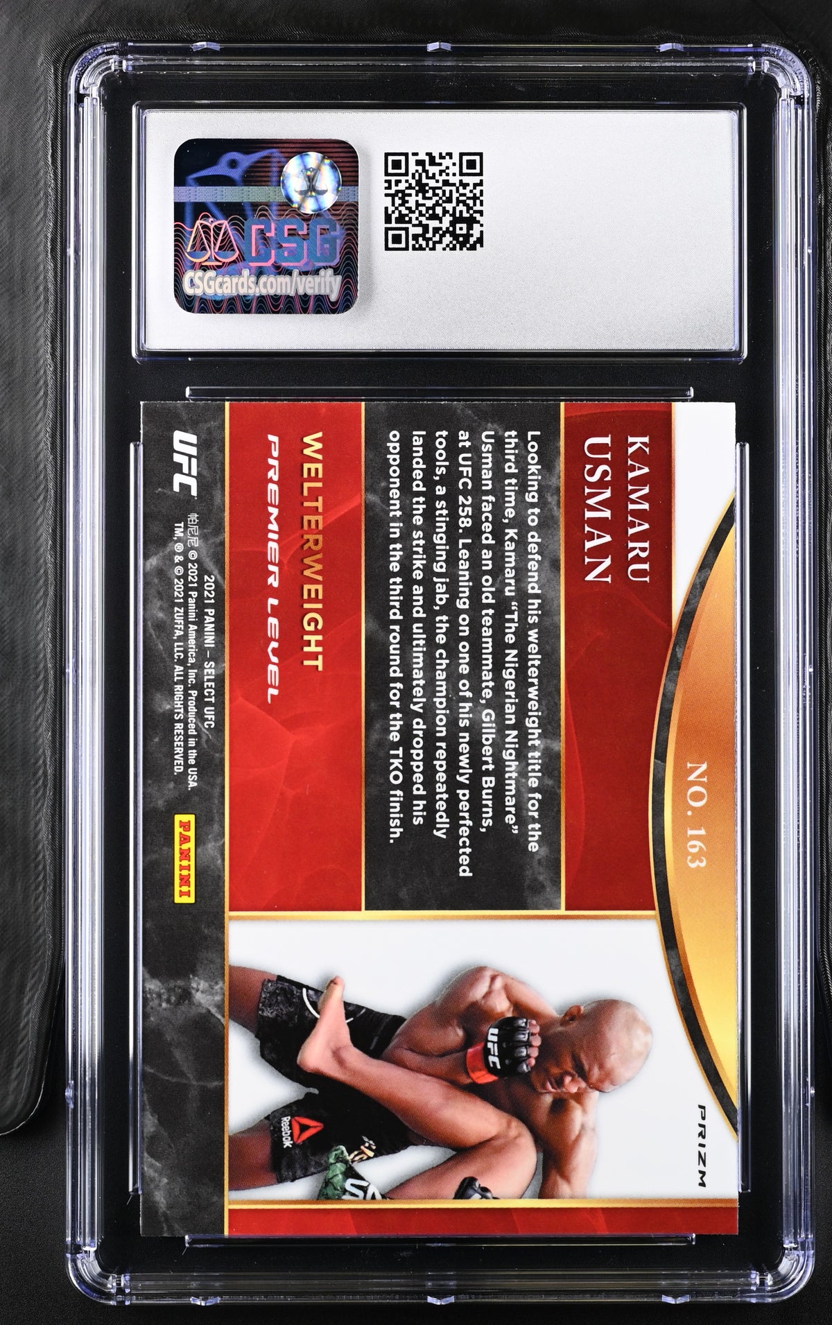 2021 Panini Select UFC Kamaru Usman #163 Disco CGC 10