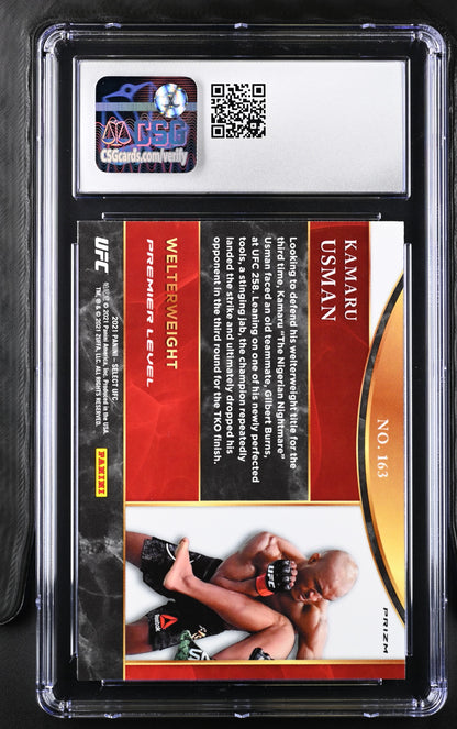 2021 Panini Select UFC Kamaru Usman #163 Disco CGC 10