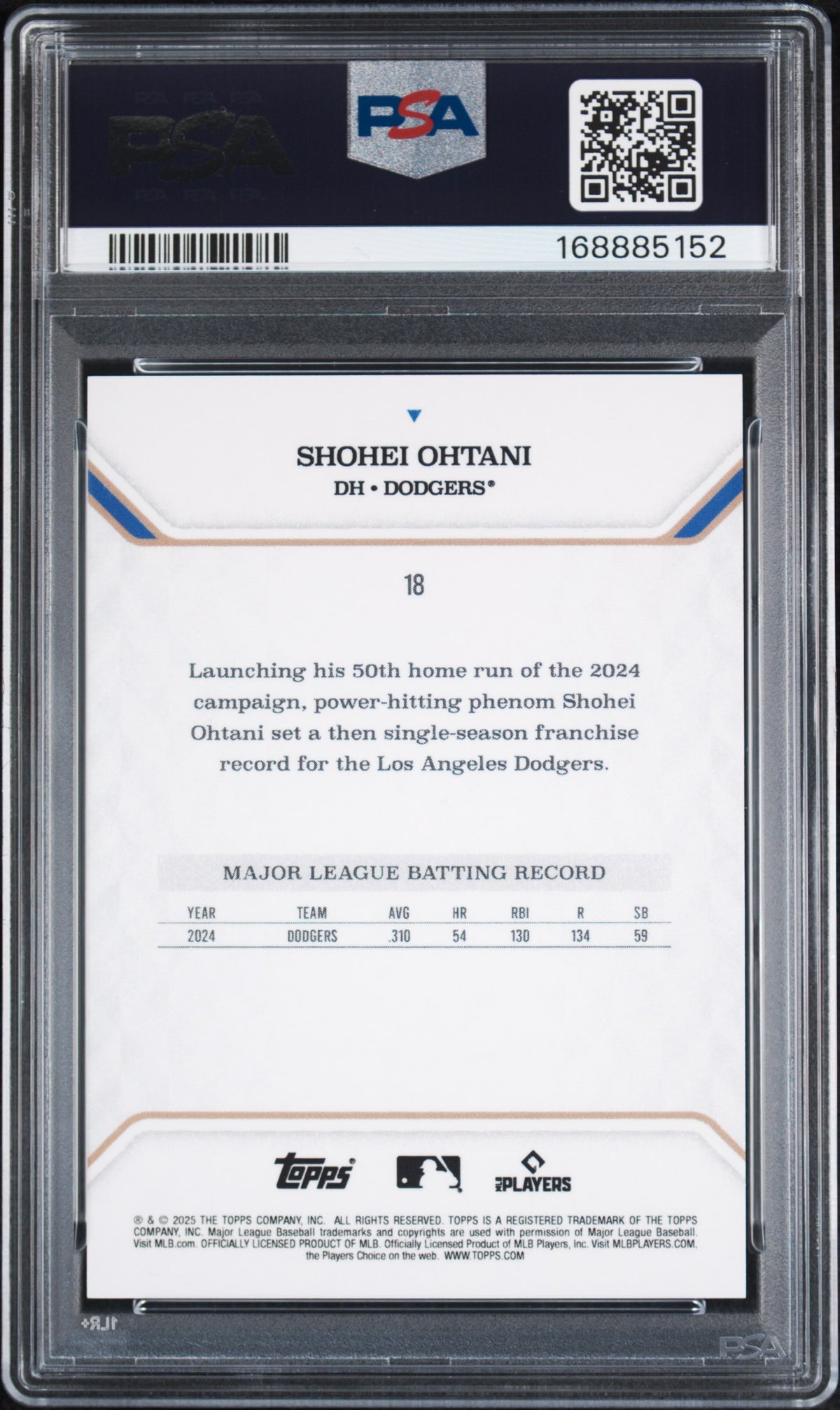 2025 Topps MLB MVP Collection Shohei Ohtani #18 /99 PSA 9