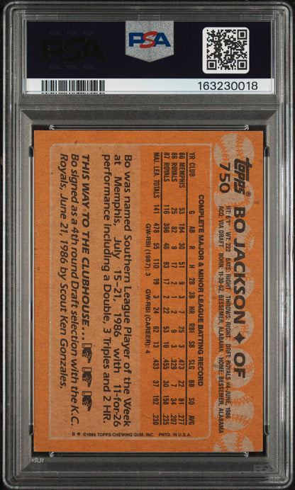 1988 Topps Bo Jackson #750 PSA 6