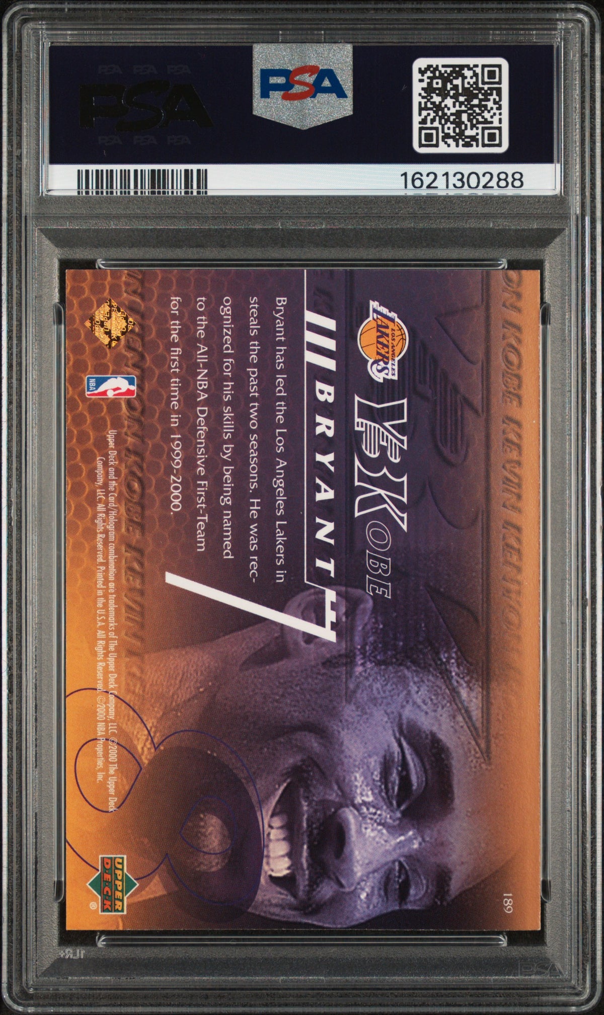 2000 Upper Deck Kobe Bryant #189 PSA 8