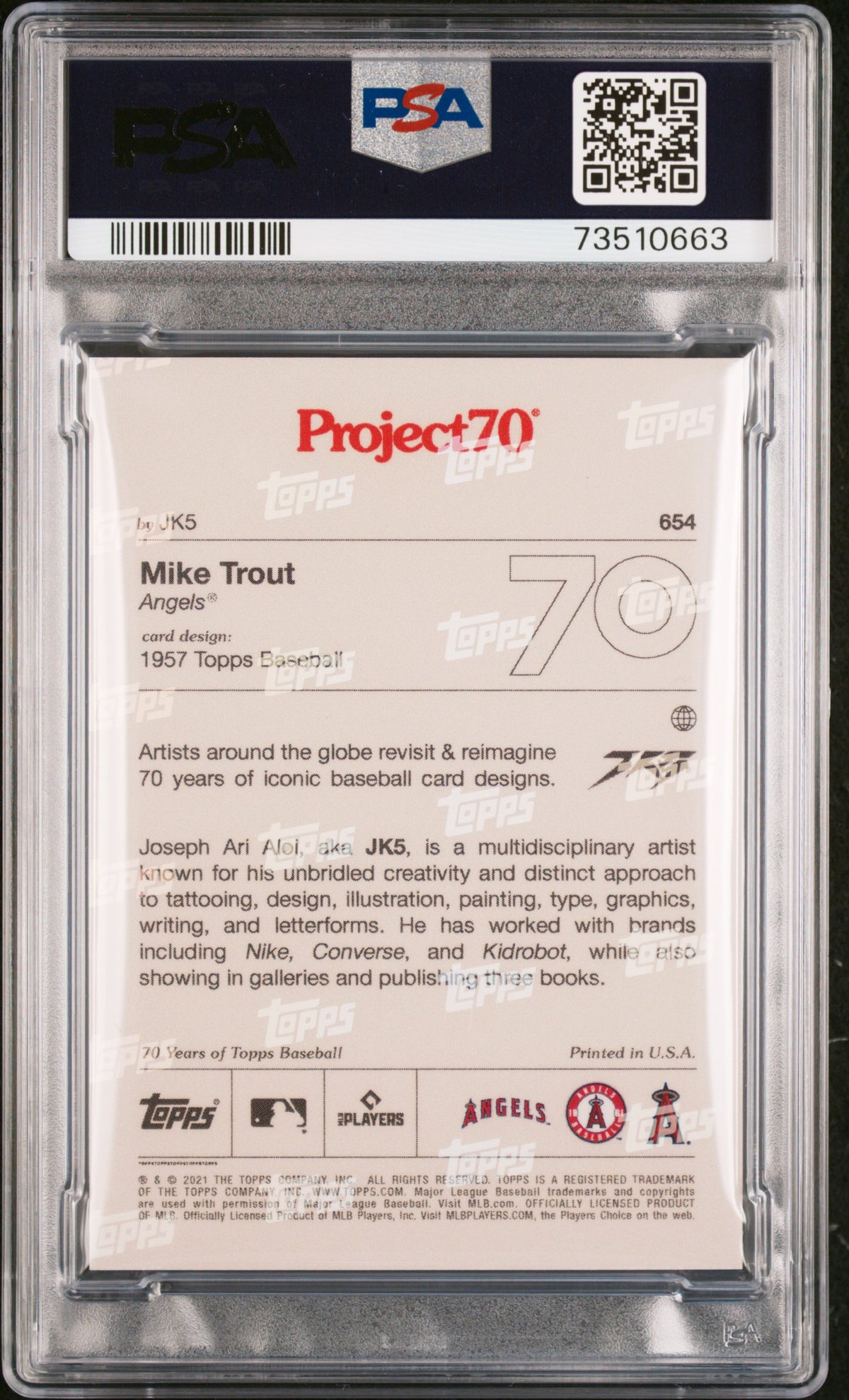 2021 Topps Project70 Mike Trout #654 PSA 10