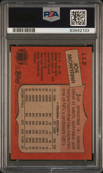 1987 Topps Joe Montana #112 PSA 7