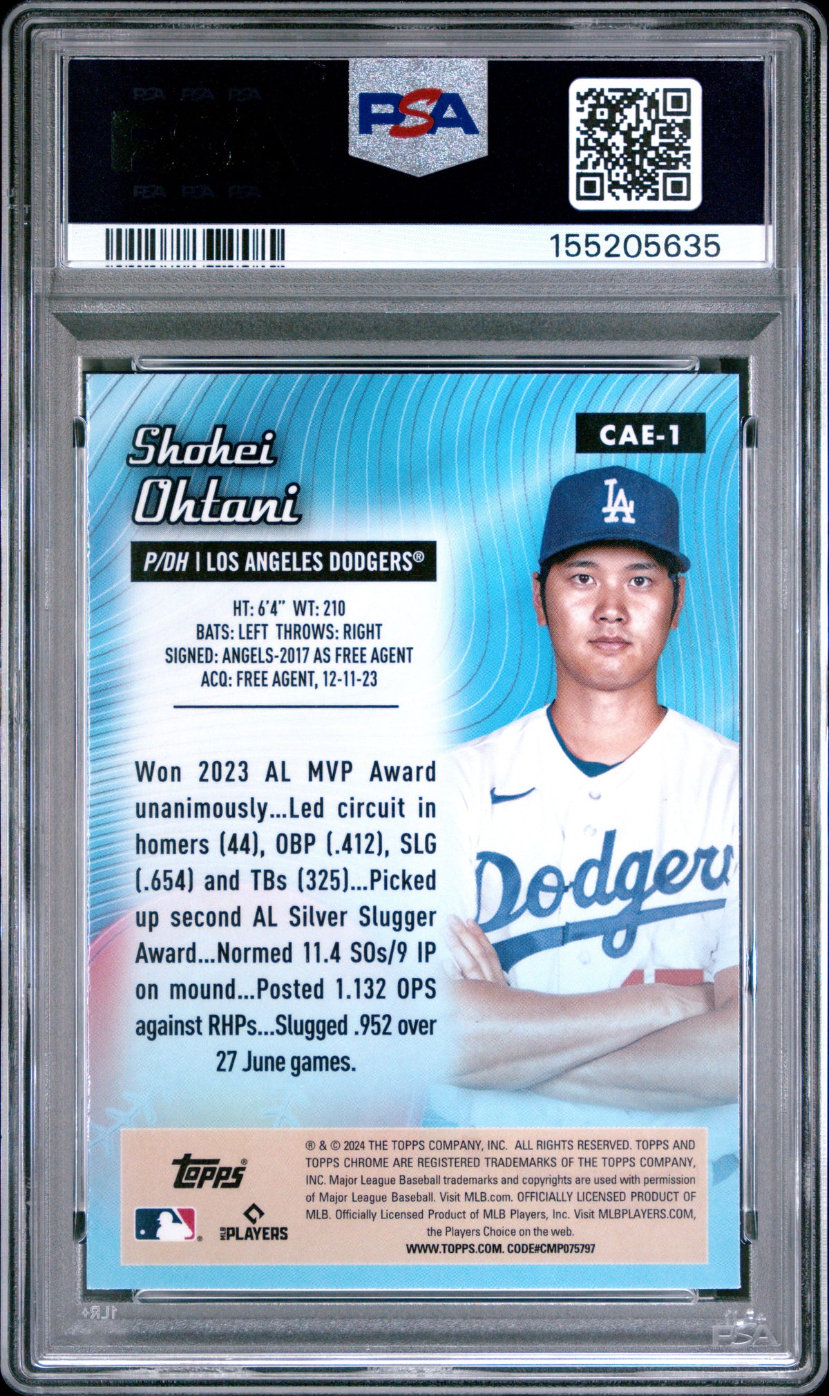 2024 Topps Chrome Chrome All Etch Shohei Ohtani #CAE1 PSA 10